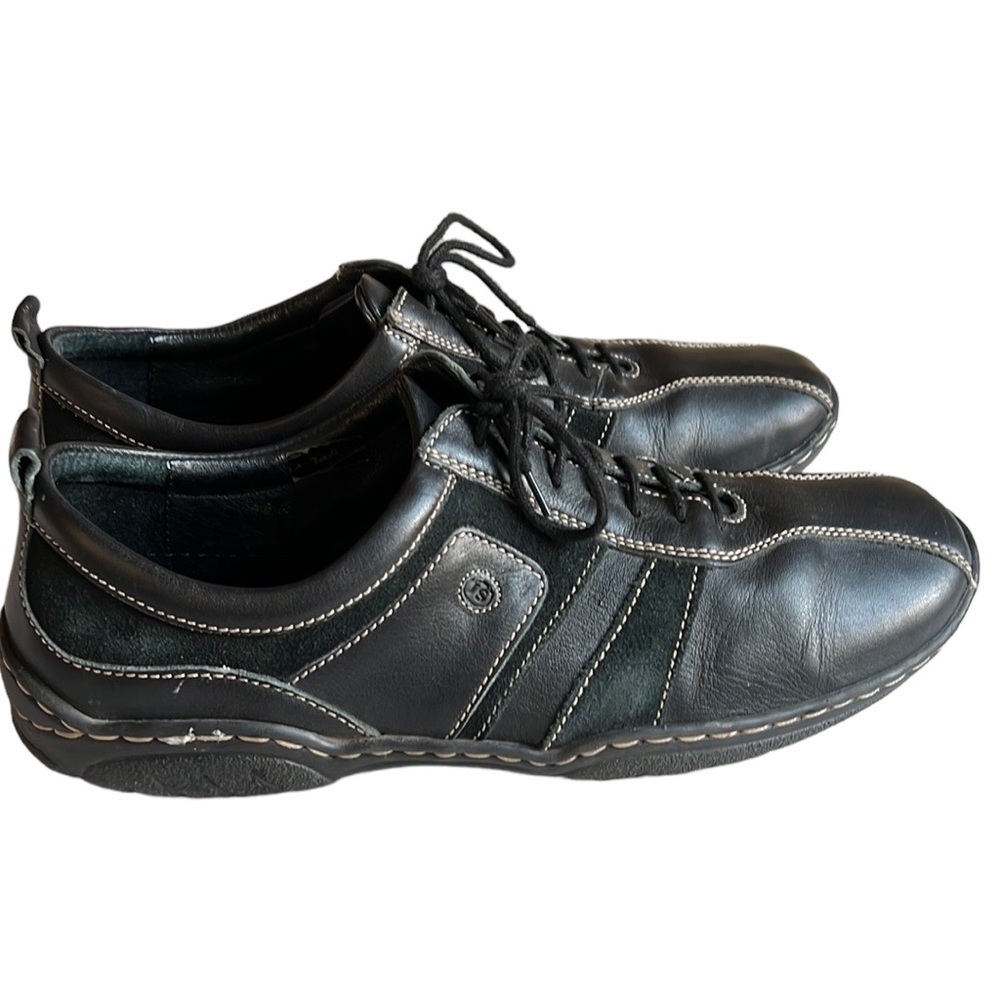 Josef Seibel Men’s Lace Up Minimalist Sneakers. Black Leather & Suede Sz 41EU